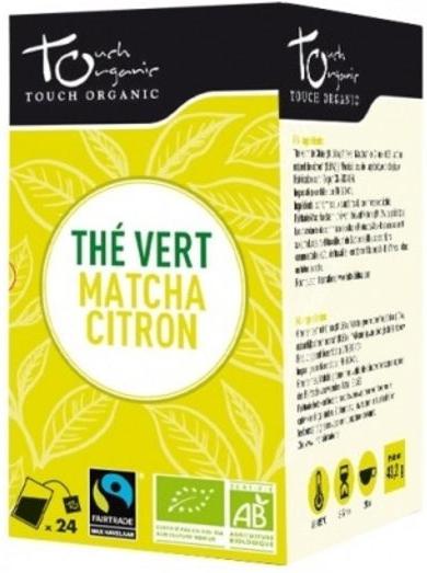 Touch organic matcha tea with lemon 24 sachets the vert matcha citro