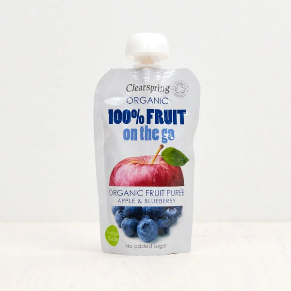 Clearspring Organic 100% Fruit on the Go - Apple & Blueberry Purée 120g