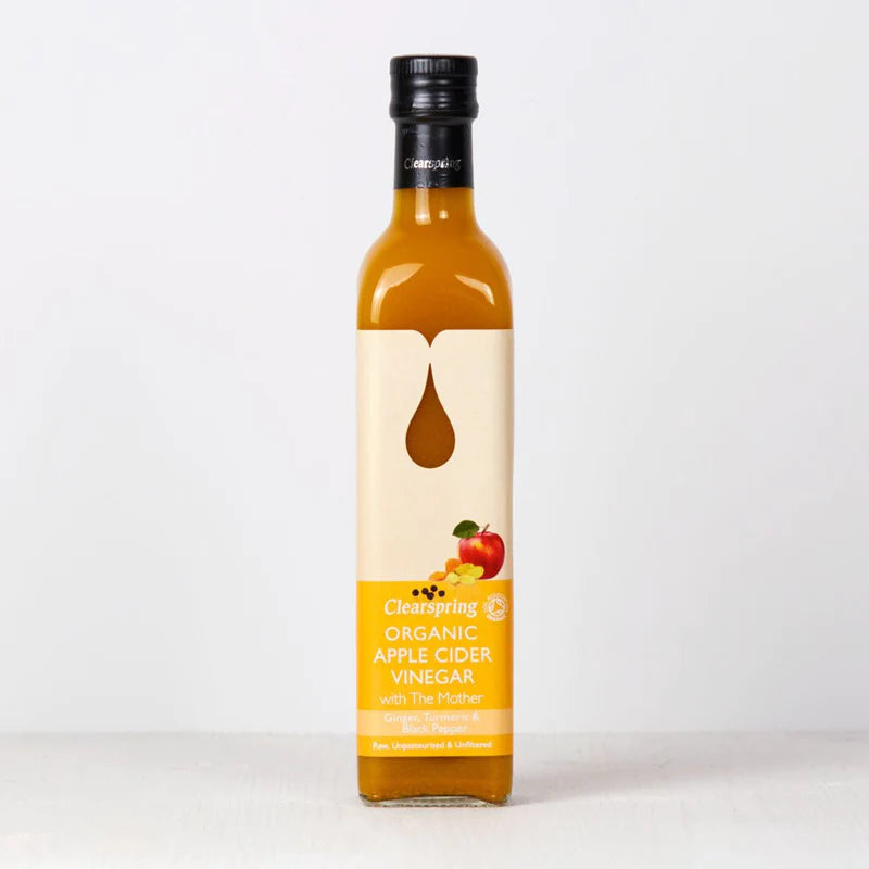 Clearspring Organic Apple Cider Vinegar with the Mother - Ginger, Turmeric & Black Pepper 500mL