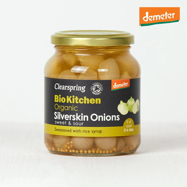 Clearspring Silverskin Onions - Sweet & Sour (Pickled) 340g