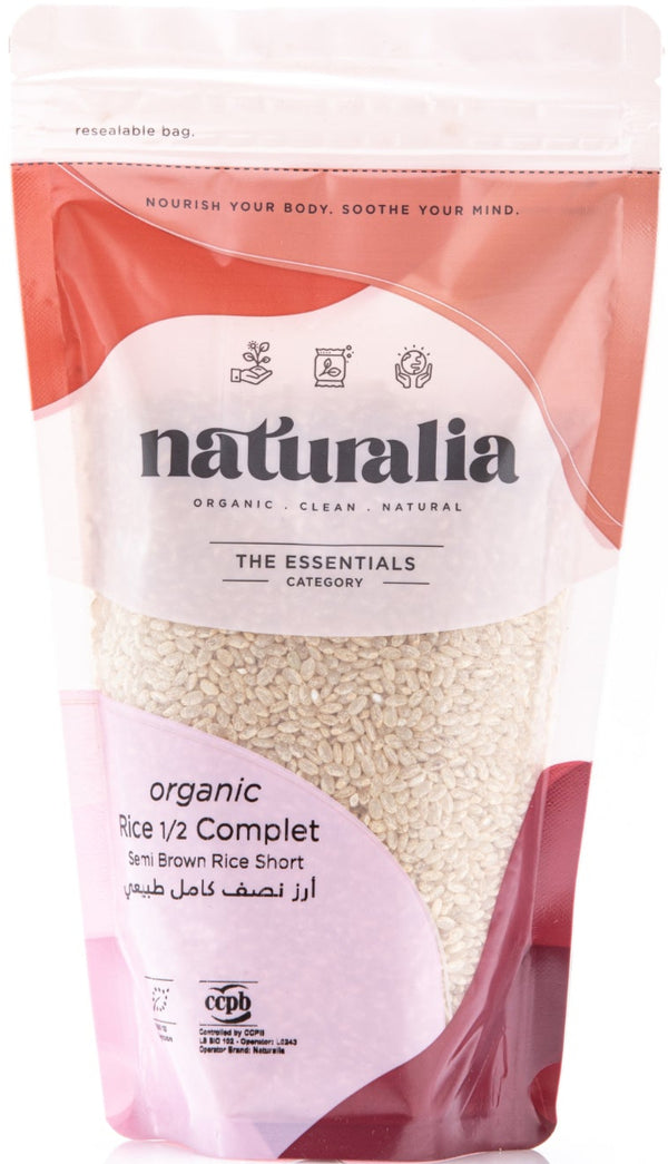 Organic Short Semi Wholegrain Rice 500g