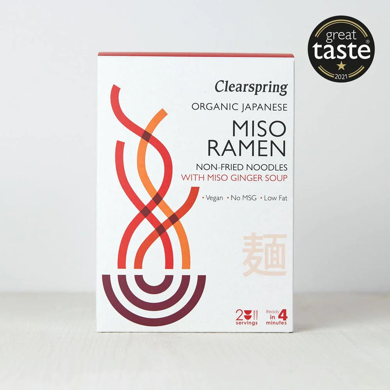 Clearspring Organic Japanese Miso Ramen Noodles With Miso Ginger Soup 210g